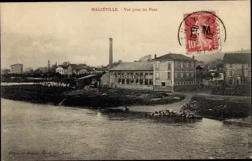 Ak Malzeville Meurthe et Moselle, Vue prise du Pont, Blanchisserie