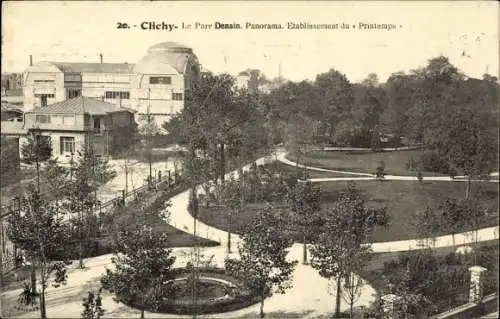 Ak Clichy Hauts de Seine, Le Parc Denain, Etablissements du Printemps