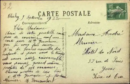 Ak Clichy Hauts de Seine, Place de la Republique, Le Parc Denain