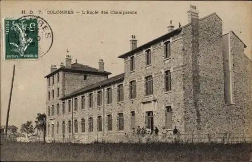 Ak Colombes Hauts de Seine, École des Champarons