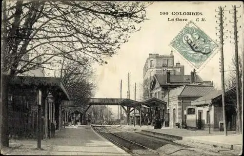 Ak Colombes Hauts de Seine, La Gare