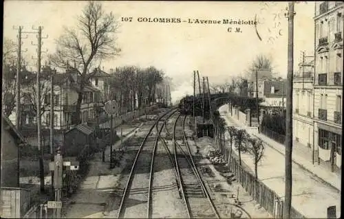 Ak Colombes Hauts de Seine, L'Avenue Menelotte