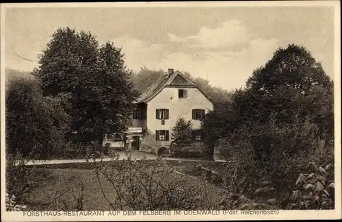 Ak Reichenbach Lautertal im Odenwald, Forsthaus Restaurant auf dem Felsberg