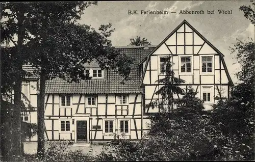 Ak Abbenroth Nümbrecht im Oberbergischen Kreis, B.K. Ferienheim, Fachwerkhaus