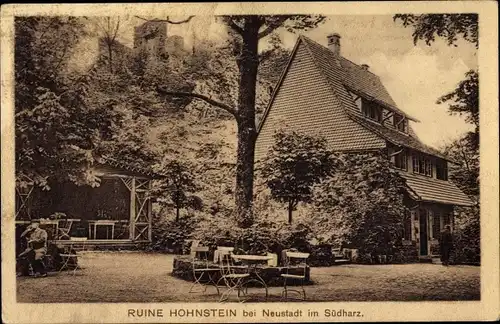 Ak Neustadt am Harz Harztor in Thüringen, Gasthaus Ruine Hohnstein