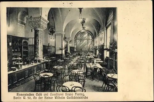 Ak Berlin Charlottenburg, Romanisches Cafe und Konditorei, An der Gedächtniskirche