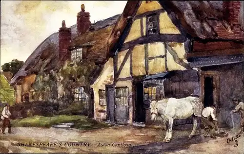 Künstler Ak Aston Cantlow Warwickshire England, Shakespeare Country, Hufschmied