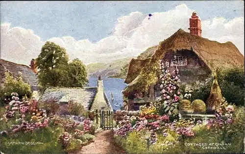 Künstler Ak Gillan Cornwall England, Cottages