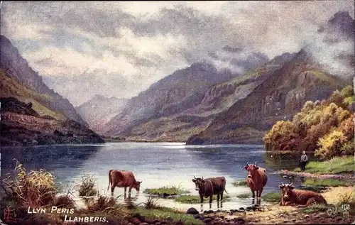 Künstler Ak Llanberis Wales, Llyn Peris