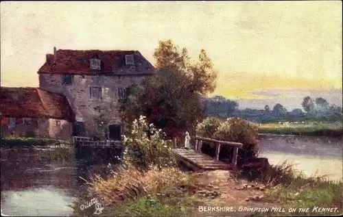 Künstler Ak Berkshire England, Brimpton Mill on the Kennet