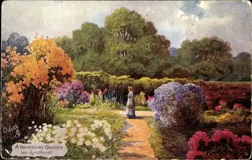 Künstler Ak Lyndhurst Hampshire England, A Hampshire Garden