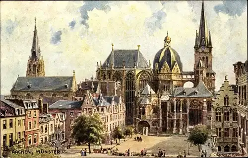 Künstler Ak Flower, Charles, Aachen, Blick auf das Münster