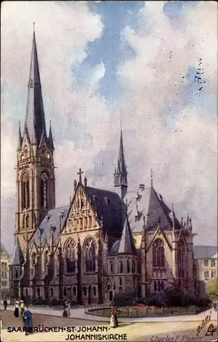 Künstler Ak Flower, Charles, St. Johann Saarbrücken im Saarland, Johanniskirche