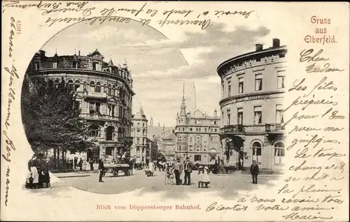 Ak Elberfeld Wuppertal in Nordrhein Westfalen, Blick vom Döppersberger Bahnhof