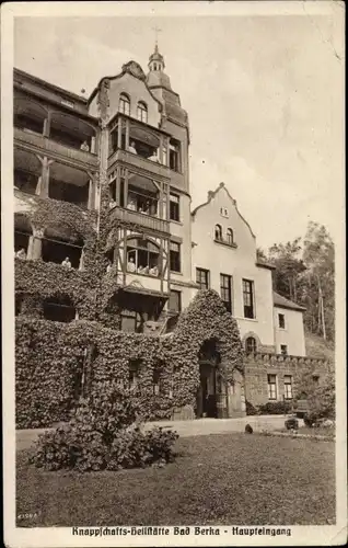 Ak Bad Berka in Thüringen, Knappschafts Heilstätte, Haupteingang
