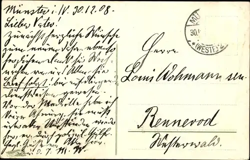 Ak Glückwunsch Neujahr 1909, Vergissmeinnicht