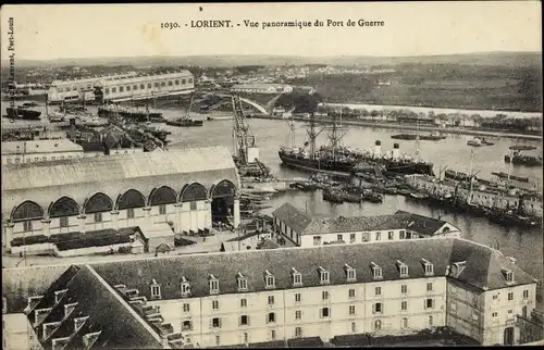 Ak Lorient Morbihan, Vue panoramique du Port de Guerre