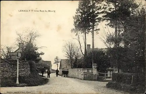 Ak Lenault Calvados, Une Rue du Bourg