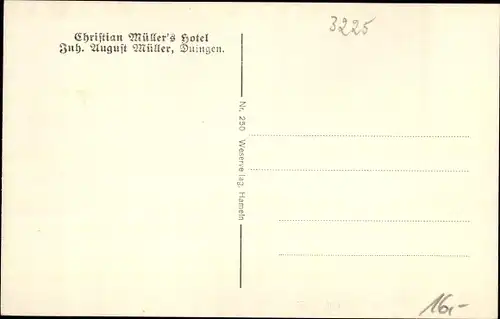 Ak Duingen Niedersachsen, Blick auf Christian Müllers Hotel, Fachwerkhaus