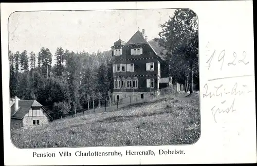 Ak Bad Herrenalb im Schwarzwald, Pension Villa Charlottensruhe, Dobelstraße