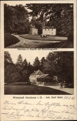 Ak Vielbrunn Michelstadt im Odenwald, Wirtschaft Hainhaus, Pfarrhaus, Kapelle