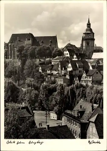 Ak Backnang an der Murr, Blick auf den Stadtturm, Wohnhäuser