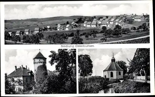 Ak Osterburken im Neckar Odenwald Kreis, Siedlung, Kapelle, Blick auf den Ort