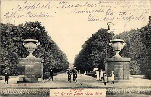 Ak Dresden Altstadt, Königlicher Großer Garten, Haupt-Allee