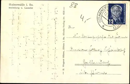 Ak Hainewalde Sachsen, Breiteberg und Lausche, Ort