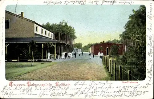 Ak Zeithain in Sachsen, Partie auf Truppenübungsplatz, Senfftstraße