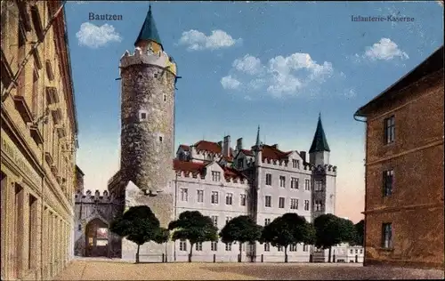 Ak Bautzen in der Oberlausitz, Infanterie-Kaserne