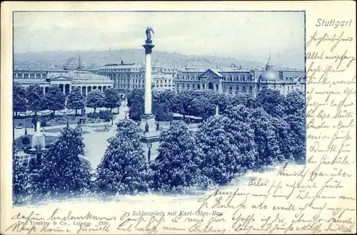 Ak Stuttgart am Neckar, Schlossplatz, Karl Olga Bau