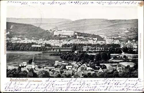 Ak Rudolstadt in Thüringen, Gesamtansicht, Kumbach