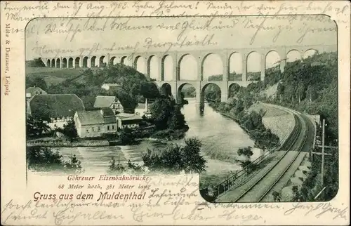 Ak Göhren Wechselburg in Sachsen, Göhrener Brücke, Viadukt, Muldental