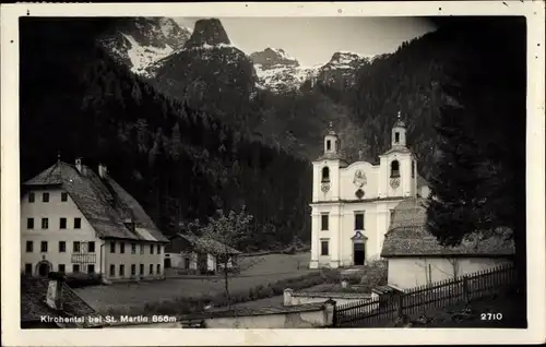 Ak Kirchental in Salzburg, Kirche, Gebirgspartie