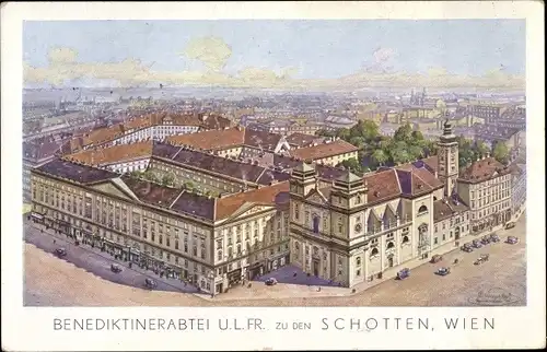 Künstler Ak Wien 1 Innere Altstadt, Benediktinerabtei U.L.Fr. zu den Schotten