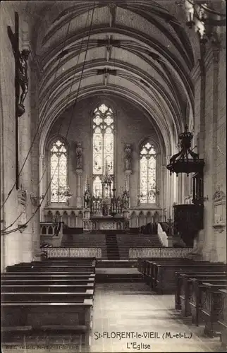 Ak Saint Florent le Vieil Maine et Loire, Kircheninneres