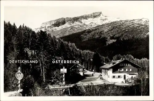 Ak Riezlern Mittelberg in Vorarlberg, Kleinwalsertal, Walserschanz, Deutschland, Österreich, Grenze