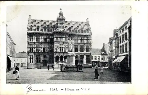 Ak Hal Flämisch Brabant Flandern, Hotel de Ville