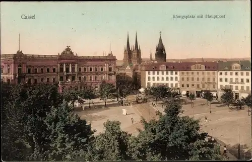 Ak Kassel in Hessen, Königsplatz mit Hauptpost