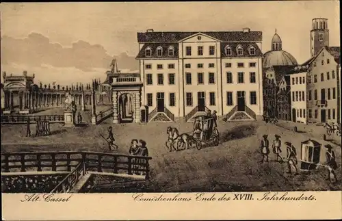 Künstler Ak Kassel in Hessen, Comödienhaus Ende des 1800 Jahrhunderts
