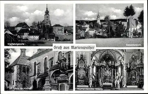 Ak Marienweiher Marktleugast im Frankenwald Bayern, Wallfahrtskirche, Gesamtansicht