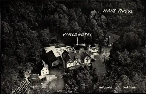 Ak Bad Essen in Niedersachsen, Fliegeraufnahme, Waldhotel, Haus Rögge