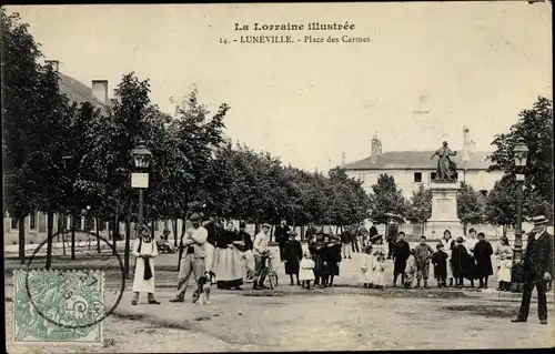 Ak Luneville Meurthe et Moselle, Place des Carmes