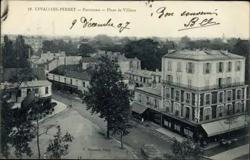 Ak Levallois Perret Hauts de Seine, Panorama, Place de Villiers