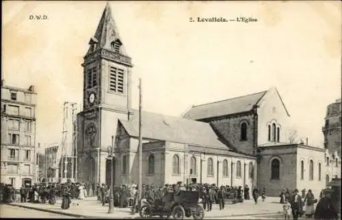 Ak Levallois Perret Hauts de Seine, L'Eglise
