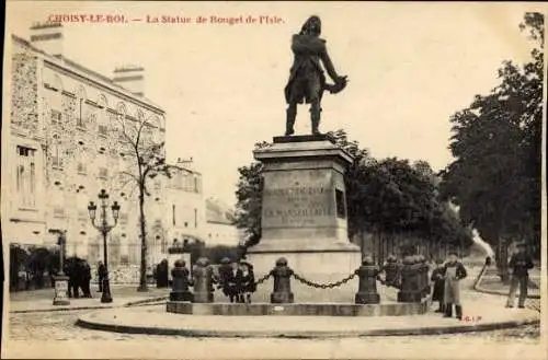 Ak Choisy le Roi Val de Marne, La Statue de Rouget de l'Isle