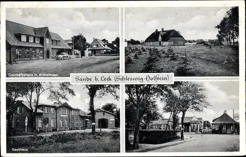 Ak Sande in Friesland, Geschäft H. Wilhelmsen, Gasthof, Straßenpartie