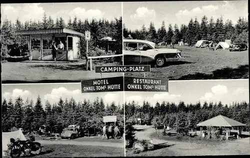 Ak Lentföhrden in Schleswig Holstein, Campingplatz Onkel Toms Hütte, Bundesstraße 4