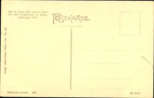 Ak Zittau in der Oberlausitz, Gasthof zum Comthurhof